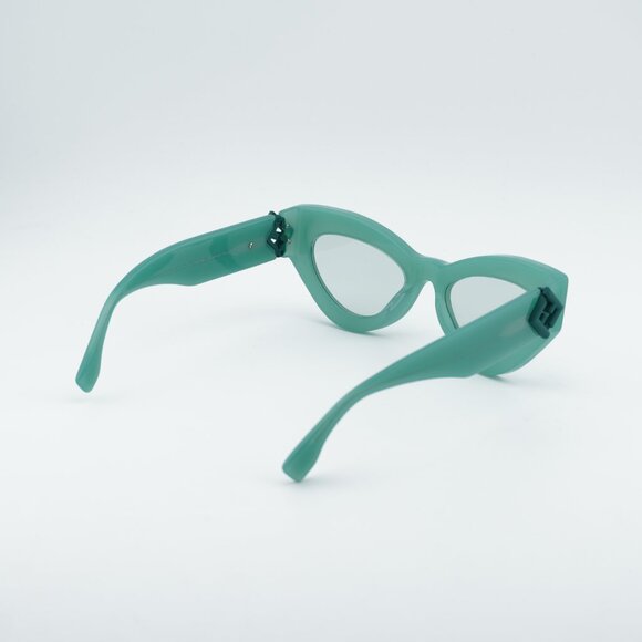Fendi FE40146I 95N Sunglasses Shiny Green Cat Eye Frame, Green Lenses main image 5